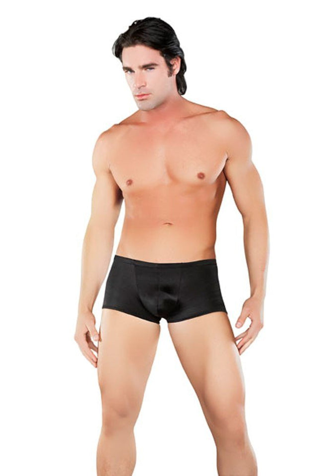 Men Lg (36-38) Male Power Black Satin Pouch Short