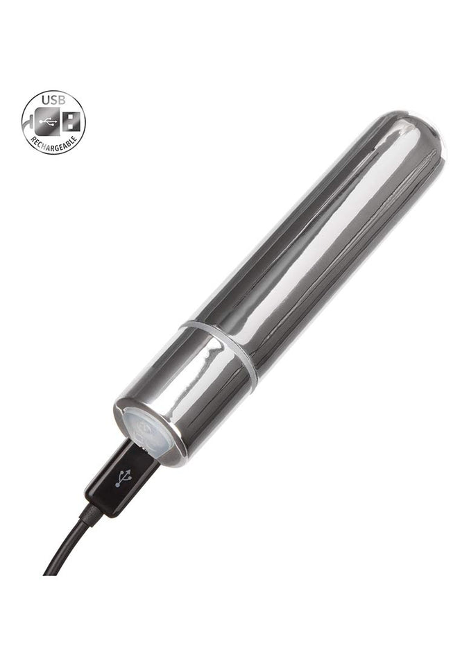CalExotics Rechargeable Bullet - Adult 3 Speed Vibe Massager - Waterproof Travel Size Sex Toys for Couples - Silver