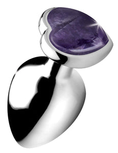 (D) Booty Sparks Gemstones La Heart Anal Plug Amethyst