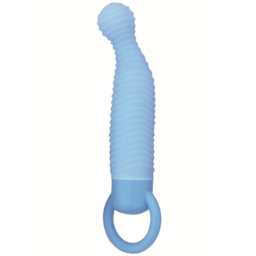 Naughty Pops Bliss Ribbed Vibrator 100% Silicone Waterproof, Blue