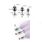 OOIIXX Anal Plug with Sexy Tail for Cosplay, Adult Sex Toys of Stainless Steel Anal Plug (Long Black, Small)