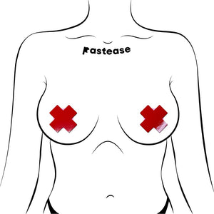 Pastease Petite Plus X Faux Latex Red Crosses