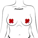 Pastease Petite Plus X Faux Latex Red Crosses