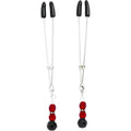 Spartacus Beaded Nipple Clamps with Tweezer Tip, Red