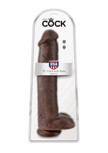 Pipedream Products King Cock 15 Inch Cock With Balls, Brown