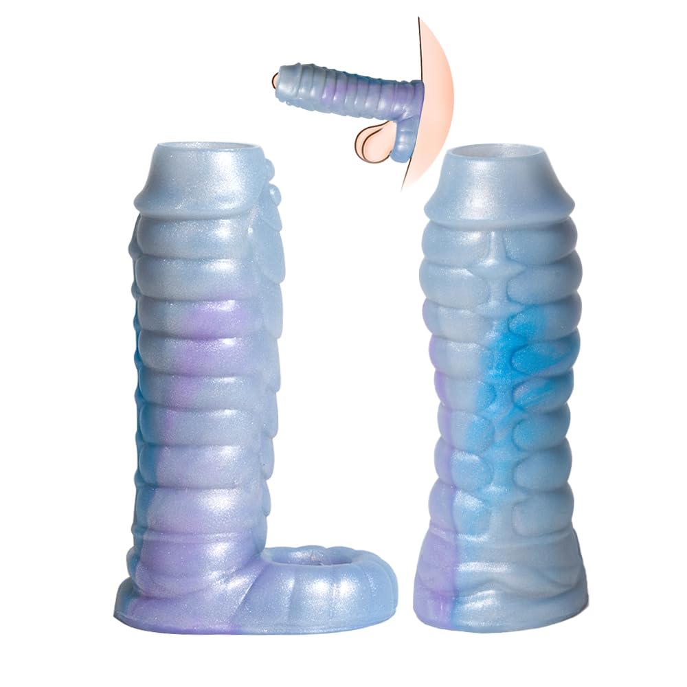 HanDuo 5.7'''' Dragon Penis Sleeve Girth Enhancer for Men, Reusable Silicon Dildo Sleeve,Cock Extender Sleeves Realistic, Penis