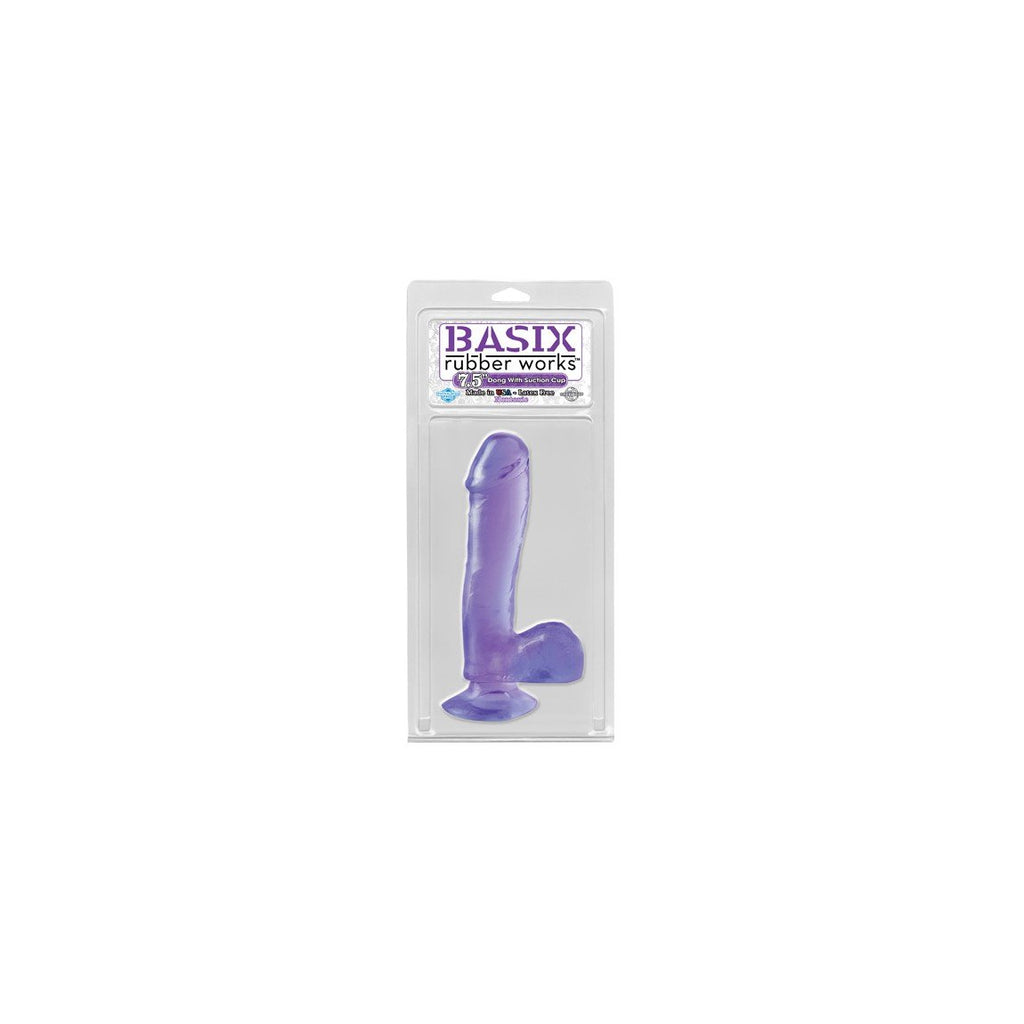 Basix 7.5In Dong W/Suction Cup - Purple