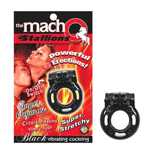 Macho Stallions Vib Cock Ring (Black)