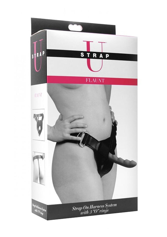 Strap U Flaunt Strap On Harness System, Black, (Ad703)