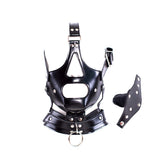 Leather Bondage With Detachable Silicone Dildo Mouth Gag Adjustable Head Harness Bdsm Fetish Slave Restraints For Men Women Coup