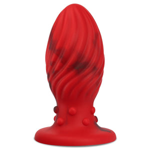 Beginner Anal Plug Liquid Silicone Butt Plug with Suction Cup Base for First-time Anal Play, Swirl Anal Toy Waterproof Butt Plug