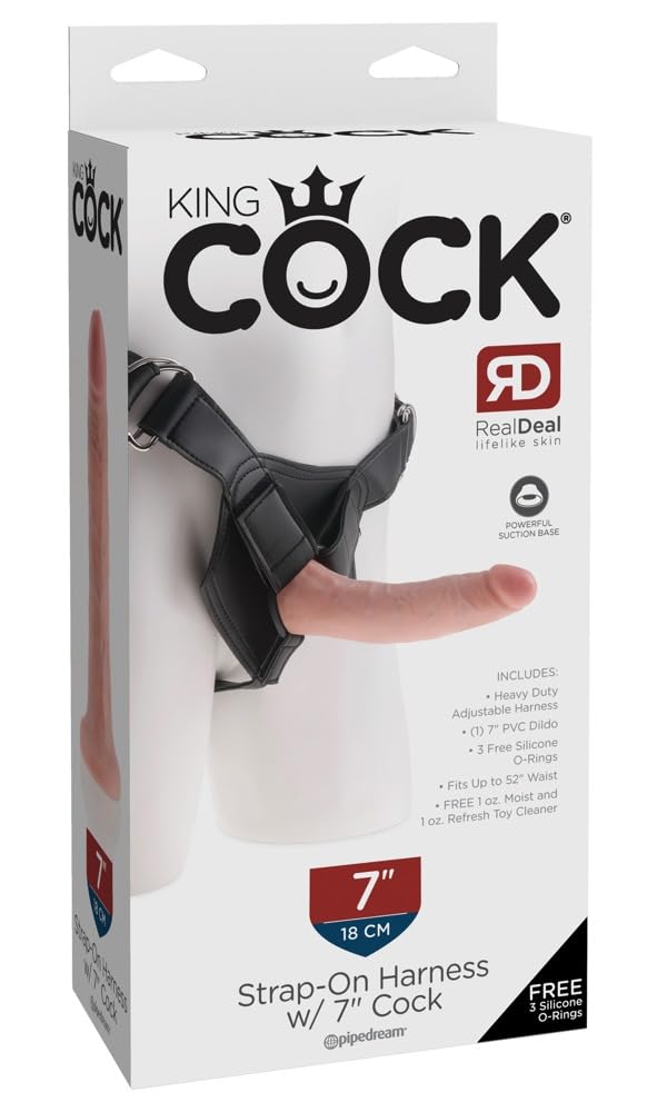 Pipedream King Cock Strap-on Harness with Cock, 7, Flesh
