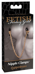 Fetish Fantasy Gold Nipple Chain Clamps
