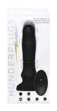 Thunderplugs Swelling And Thrusting Dildo Butt Plug With Remote Control, Premium Silicone Vibrating Toy For Men, Women, Adult Couples, Waterproof, 3 Speed, 5 Vibration Patterns, Black, 7.75 Inch
