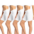 wirarpa Womens Cotton Boy Shorts Underwear Long Leggings Under Shorts Anti Chafe Bloomers 4 Pack White Size M