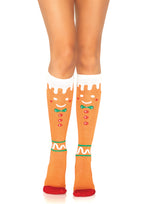 Leg Avenue Gingerbread man knee high sock Multicolor Color