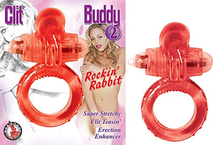 Clit Buddy 2 Vibrating Cockring (Red)