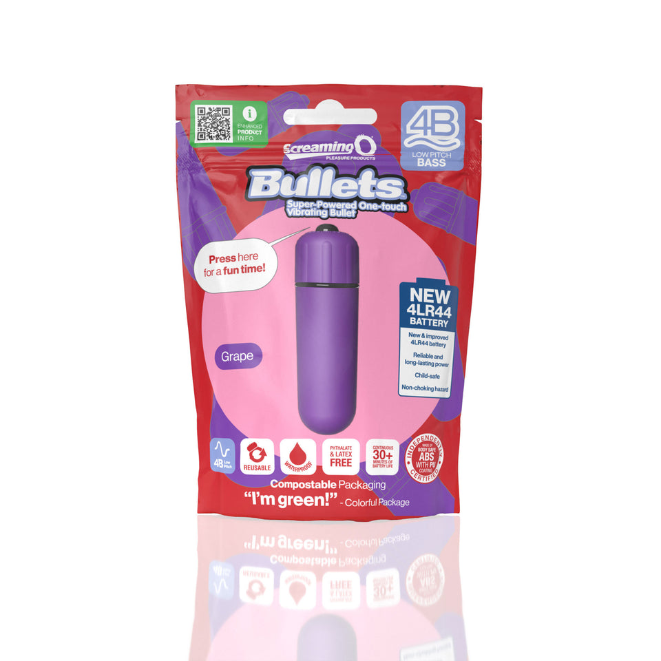 Screaming O 4B - Bullet - Super Powered One Touch  Vibrating Bullet - Grape