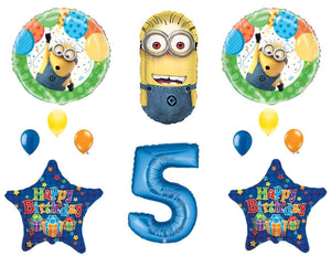5Th Despicable Me Minions Happy Birthday Party Balloons Decorations Supplies
