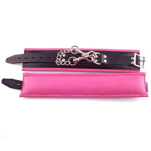 Rouge Padded Ankle Cuffs Black  Pink