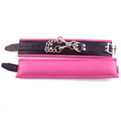 Rouge Padded Ankle Cuffs Black  Pink