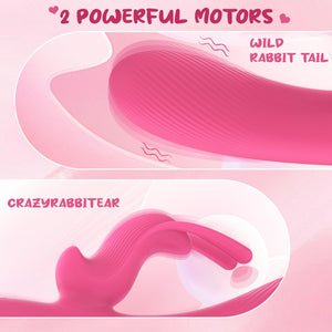 Rabbit Vibrator Dildo Dual Motors 10 Vibration Modes G Spot Clitoral Stimulator Rechargeable Silicone Waterproof Dildos Sex Adul