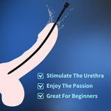 Beauty7 5PCS Extra Long 14'' Urethral Sound Plug Cube Shaped End Urinary Dilator Expander Silicone Men Male Urethra Prostate Bla