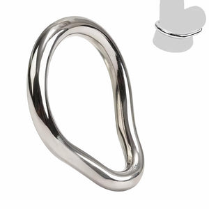 SeLgurFos Penis Ring Stainless Steel Curved Cockrings 7 Different Sizes of Erection Ring Metal Testicle Rings Male Sex Toys Adul