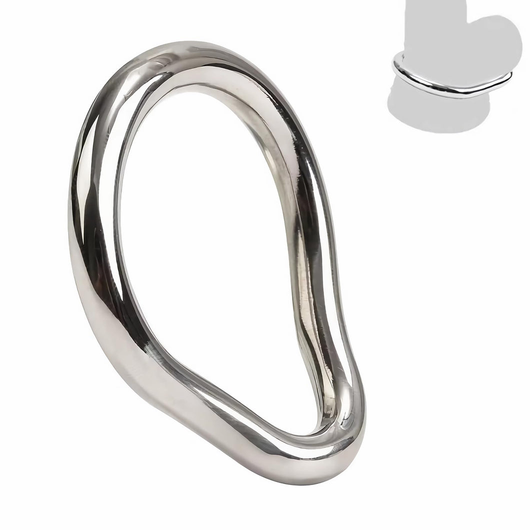 SeLgurFos Penis Ring Stainless Steel Curved Cockrings 7 Different Sizes of Erection Ring Metal Testicle Rings Male Sex Toys Adul