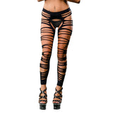 Black Crotchless Legging With Side Strap
