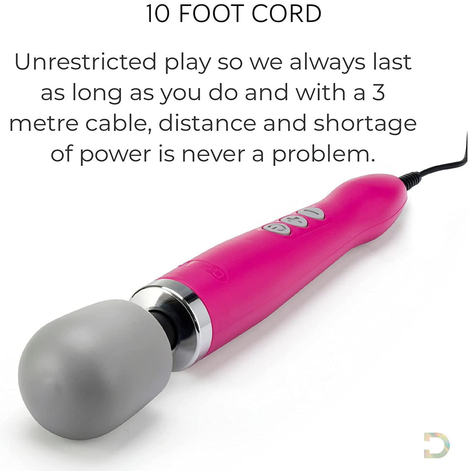 Doxy Original Pink Wand Vibrator Deep Tissue Massager - Female Vibrator Wand Massager - Body-Safe Plug In Personal Wand Massager