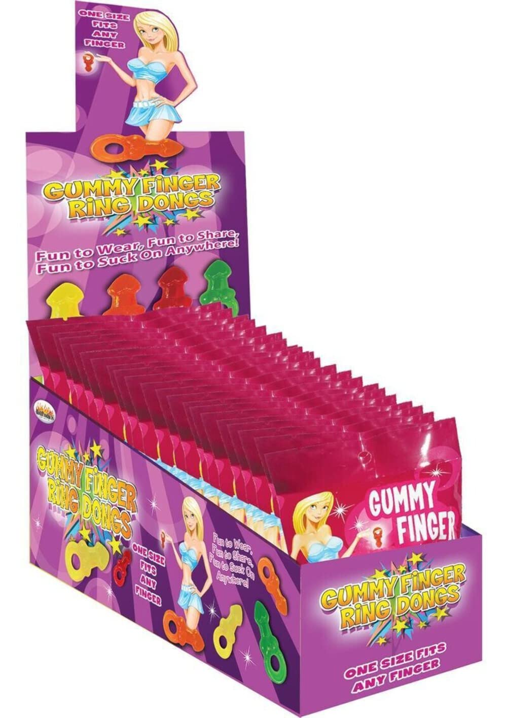 Gummy Finger Ring Dongs 12 Count Display