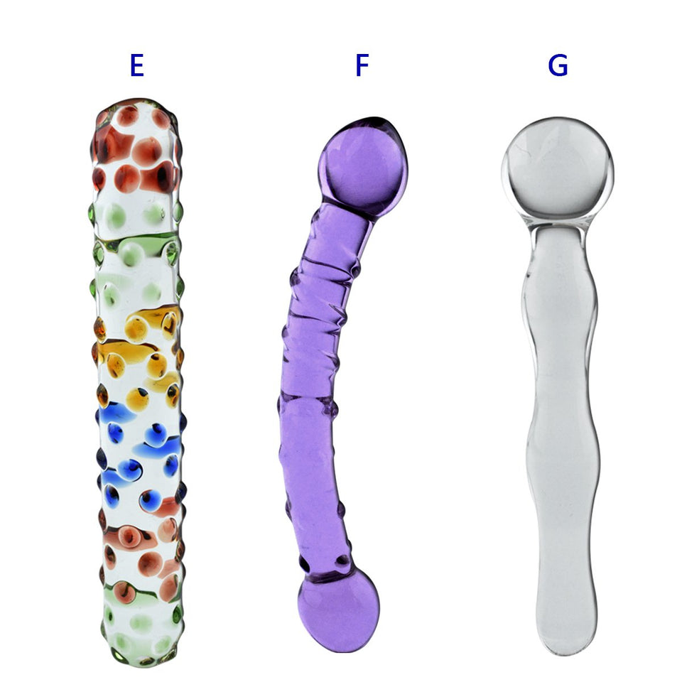 Rbenxia 7 Types Set Crystal Glass Anal Plug New Top Unique Design Sex Toy Adult Products Crystal Glass SM G-spot Pleasure Anal B