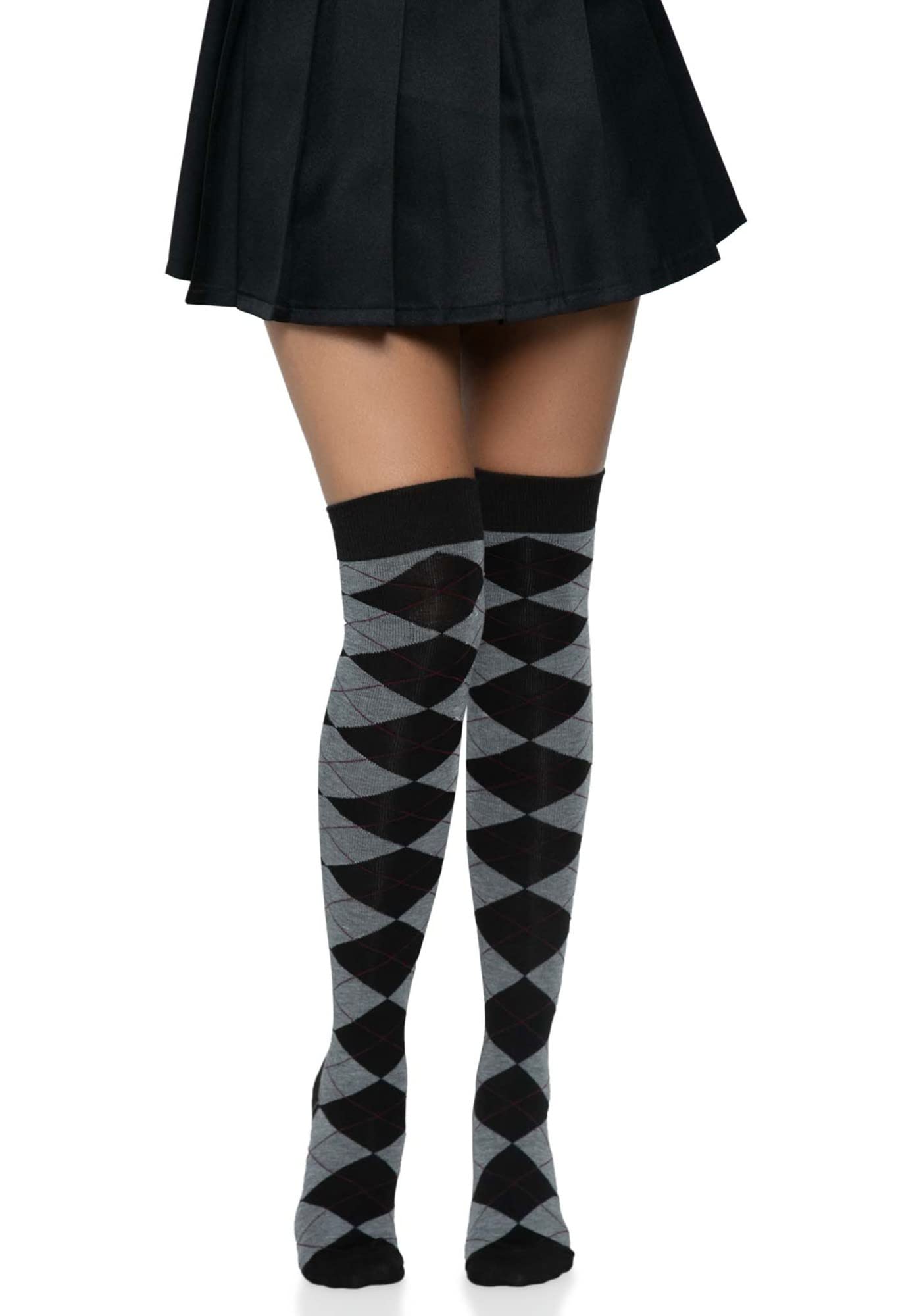 Argyle Knit Over The Knee Sock