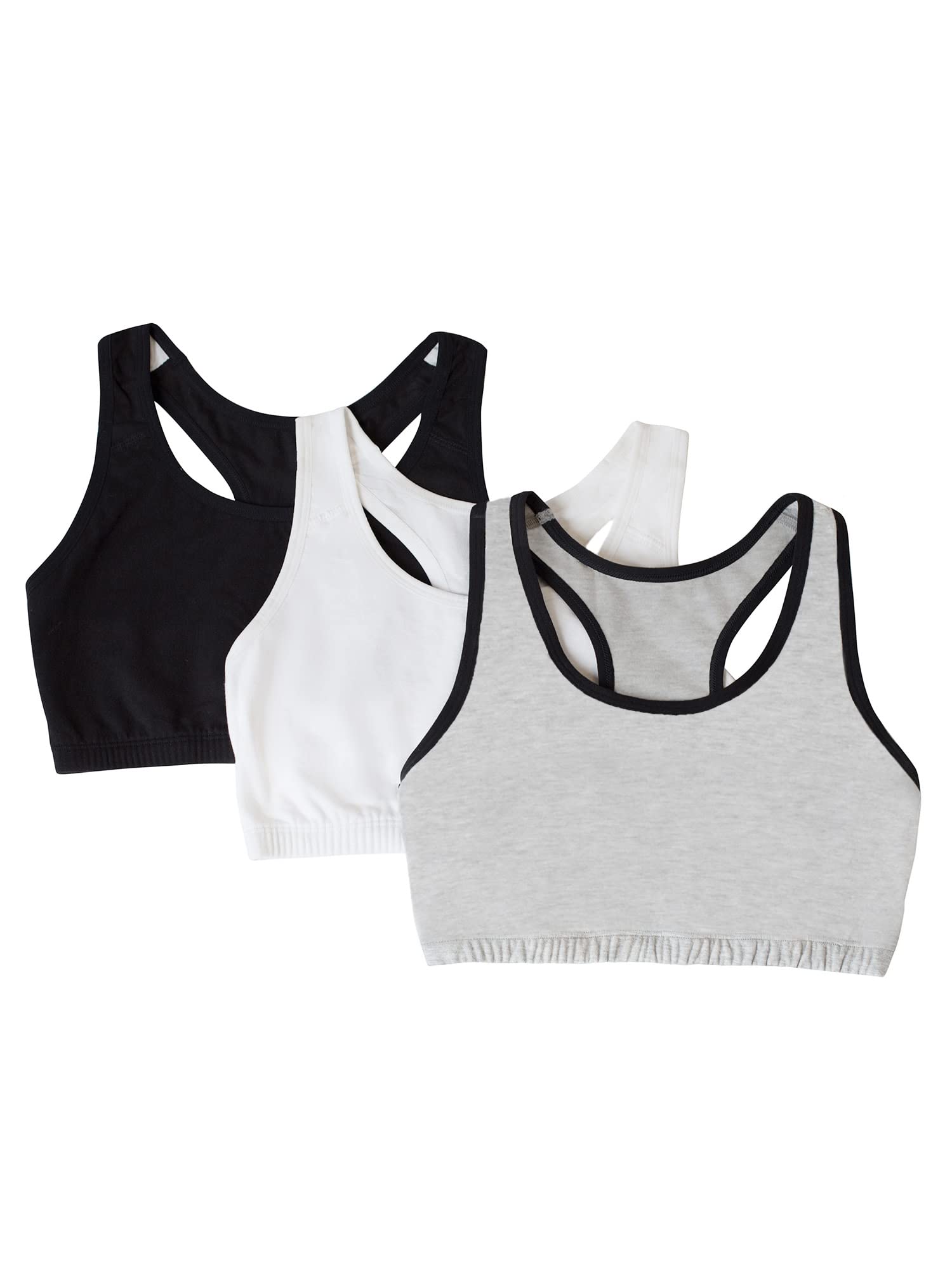 Fruit of the Loom Womens Built Up Tank Style Sports Bra, Grey W.BLK/White/Black, 42