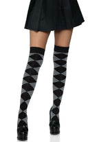 Argyle Knit Over The Knee Sock