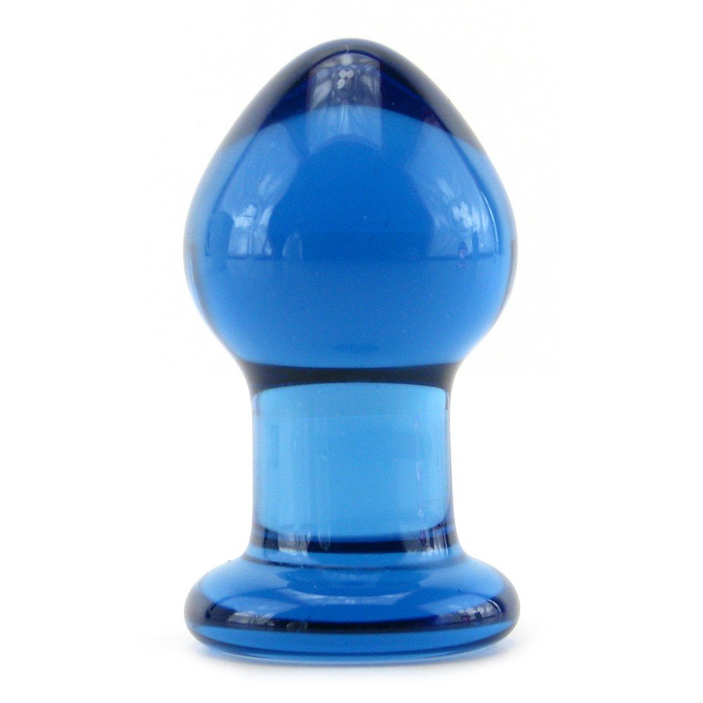 Ns Novelties Crystal Premium Glass Plug, Blue, Small