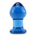 Ns Novelties Crystal Premium Glass Plug, Blue, Small