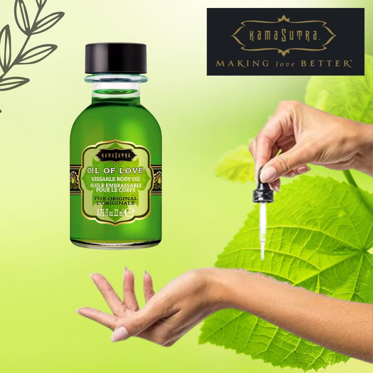 Kama Sutra Oil Of Love The Original - .75 Fl Oz - Kissable Warming Body Topping For Oral Foreplay Fun, Delicious Lickable Flavor