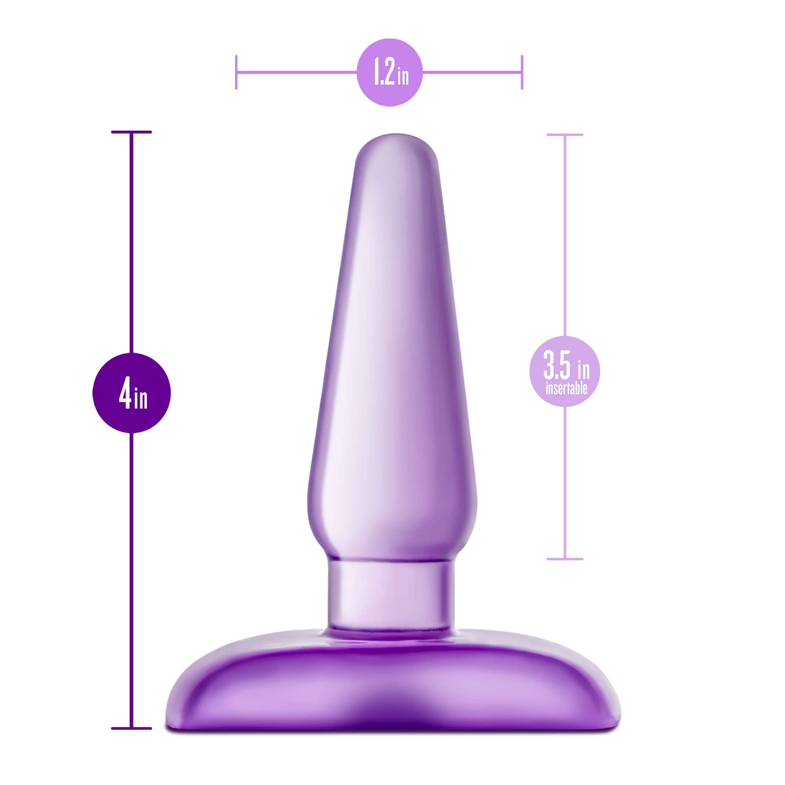 Blush Novelties B Yours Eclipse Pleaser - 4 Inch Soft Beginner Small Tapered Anal Butt Plug - Easy To Insert - Narrow Base Comfo