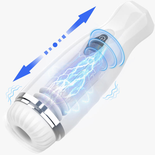 Automatic Thrusting Male Masturbators Man Vibrator with Strong Violent Impact Pussy Adult Sex Toy with One-Click Burst, 5 Thrust