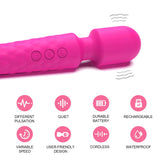 Female Vibrator, G-Spot & Sex Toy, 20 Modes & 8 Speeds Wand Massager, Quiet, Waterproof, USB Rechargeable Vibrator, Hand-Held Co