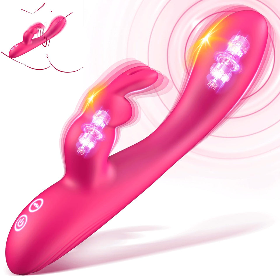 G Spot Vibrator Sex Toys - 2 in 1 Rabbit Vibrators Female Sex Toy for Clitoral G Spot Stimulator, Waterproof Nipple Clitoral Ana