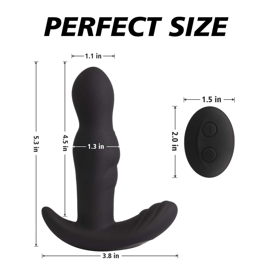 360? Rotating Anal Vibrator Prostate Massager, Anal Butt Plug with Ergonomic Design and 30 Powerful Stimulation Patterns for Beg