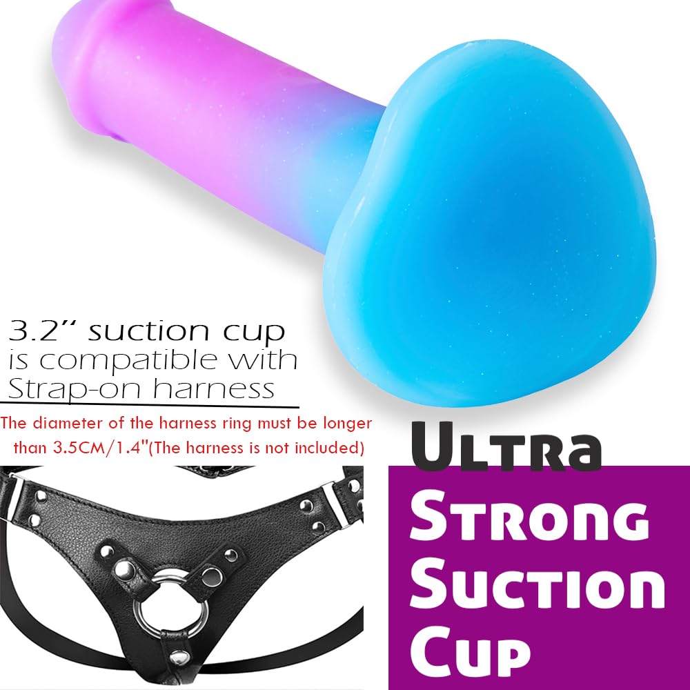 8'' Liquid Silicone Realistic Dildo,Gradient Color Penis for Vaginal and Anal Sex,Adult Sex Toy G-spot Prostate Orgasm,Lifelike
