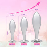 Sex Toys Anal Butt Plug, 3Pcs Adlut Toys Safety Metal Butt Plug Sexy Toy with Crystal Diamond Anal Toy for Men Women Anal Traine