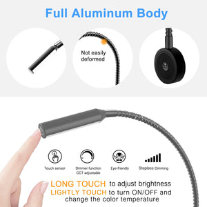 Vst Books Lights For Headboard, Bedside Wall Mounted Reading Lamp, Reading Light Touch To Adjust Color Temp (3000K/4000K/6000K)