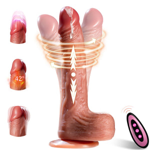 Thrusting Dildo Vibrator Sex Toys for Women Realistic Dildos 6in1 Penis with Suction Cup 9 Vibrations & 3 Thrusting Swing, Heati