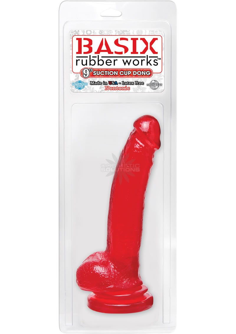 Pipedream Basix 9-Inch Suction Cup Dong, Red