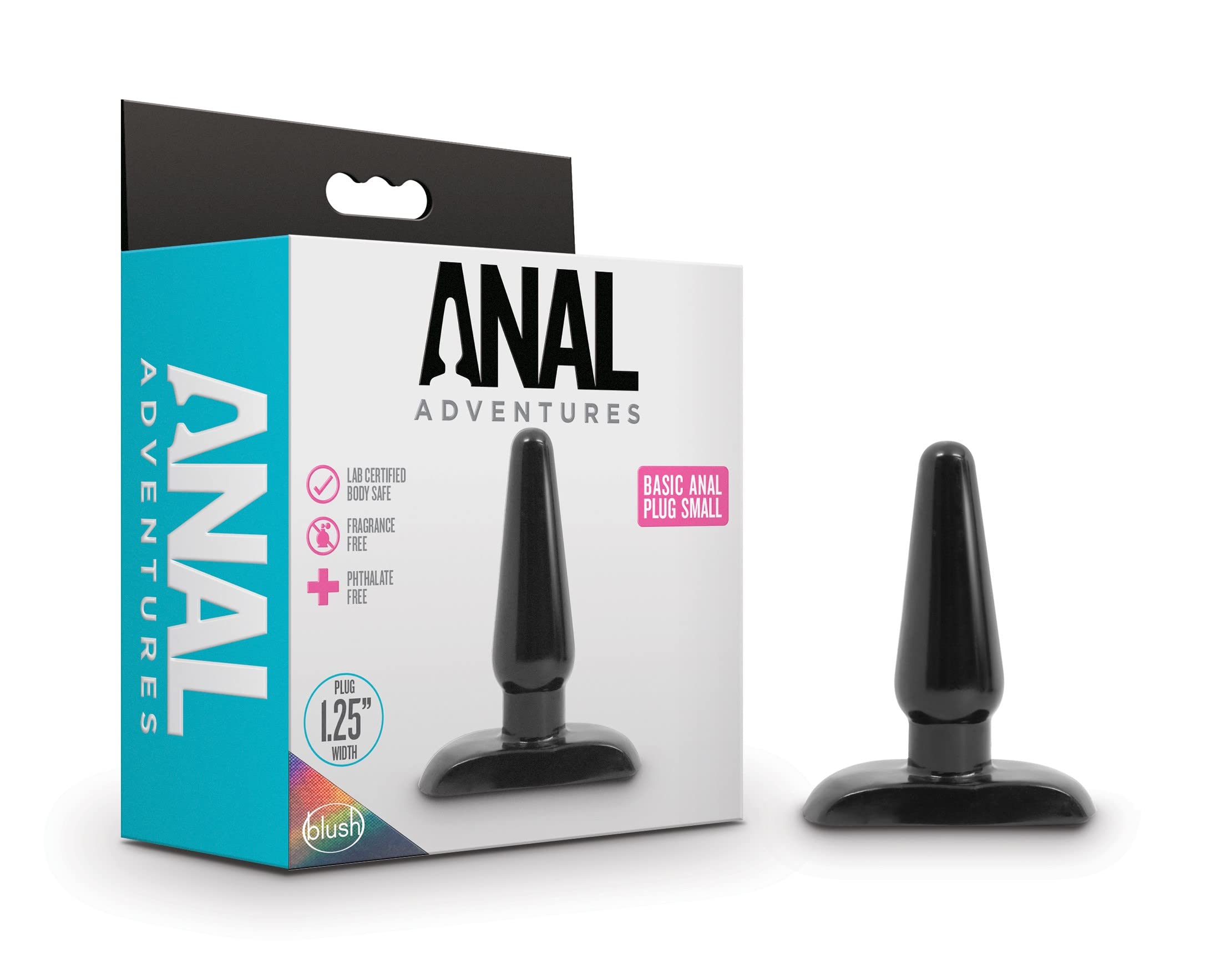 Blush Novelties Anal Adventures Basic Butt Plug - 4 1/4 Inch Small Easy to Insert Smooth Latex Free Pleasure Beginner Training A